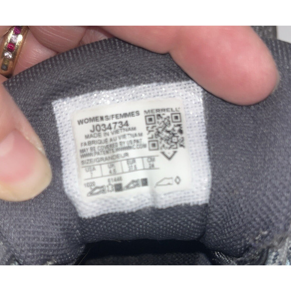 Merrell Women's Gray Blue Sneakers Hiking Shoes 7 Rugged Camping Outdoor - Picture 8 of 12